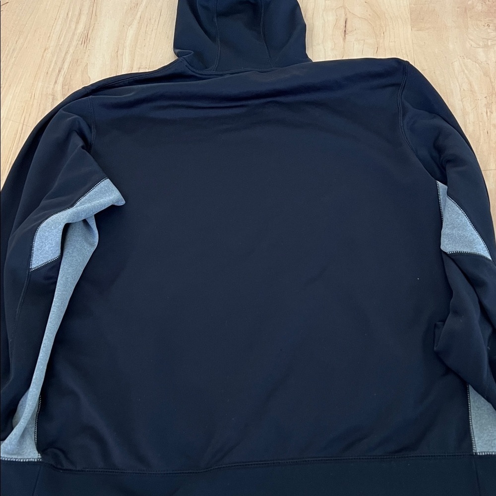 Nike Black Hoodie with Light Gray Swoosh and Drawstrings - Picture 6 of 7